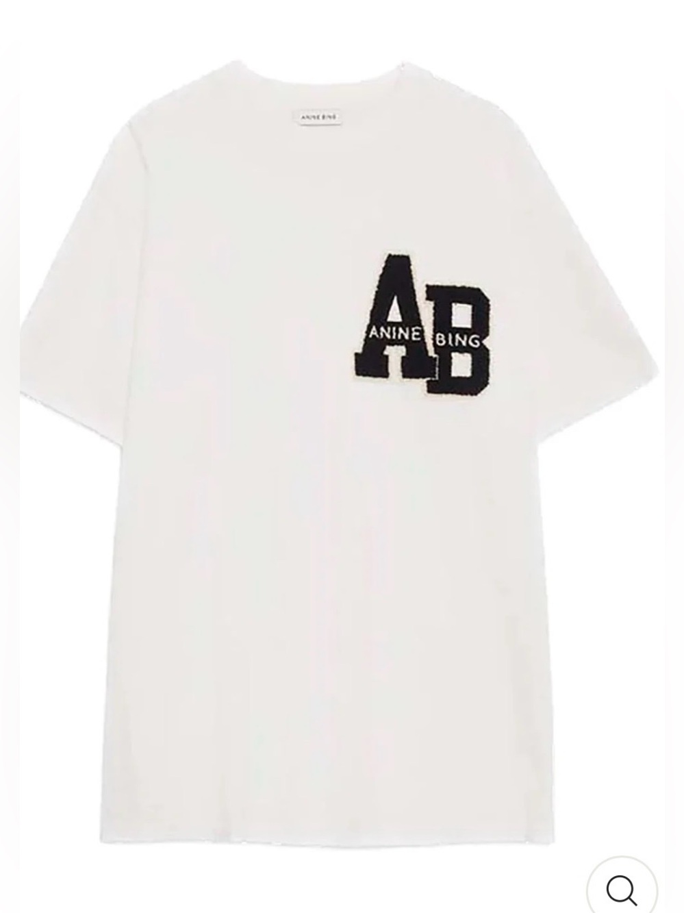 NWT ANINE BING Lili Letterman Tee in Off White SIZE X-SMALL